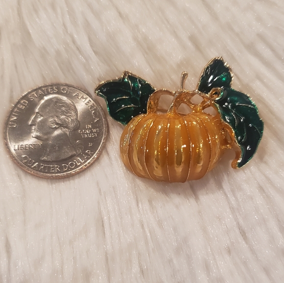 Thanksgiving Pumpkin Brooch Pin - Picture 4 of 6